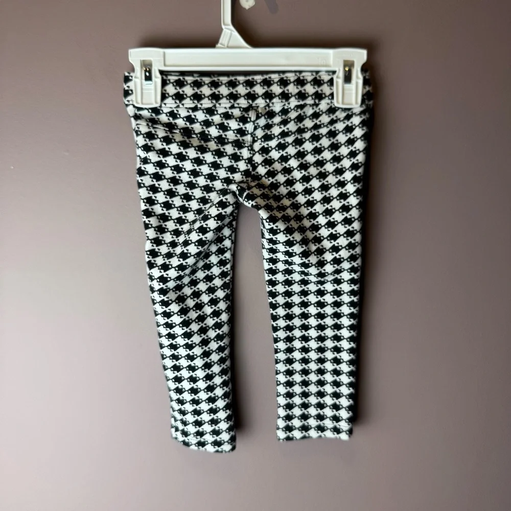Olivia x Gymboree Black White Houndstooth Leggings 2T